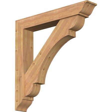 Ekena Millwork Olympic Traditional Smooth Bracket w/ Offset Brace, Western Red Cedar, 7 1/2"W x 46"D x 46"H BKT0806X46X46OLY01SWR